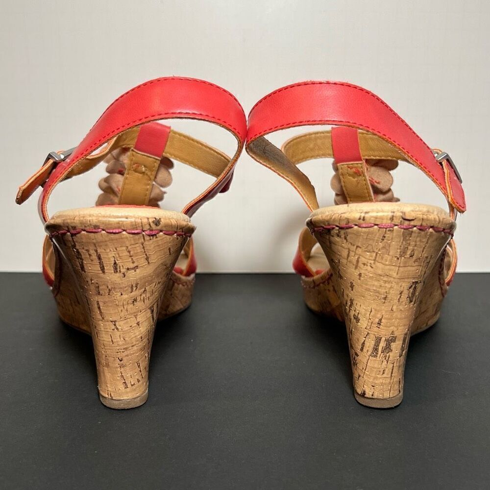 Womens B.O.C. Born Concept Evita Coral Pink Wedge Sandals / Size 10 Medium - Picture 4 of 8